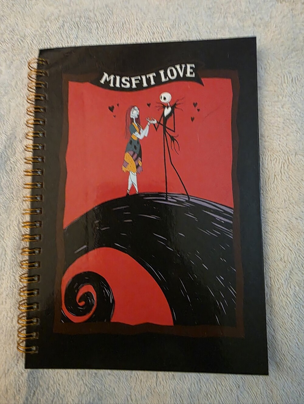 Misfit Love Red Spiral Notebook with Gold Coil